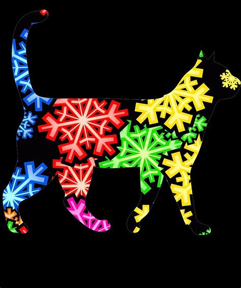 Cat Showflake Rainbow Digital Art By Kaylin Watchorn