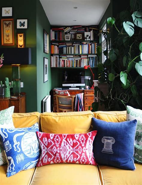 Color On Trend Deep Mossy Olive Green Study Corner Study Nook