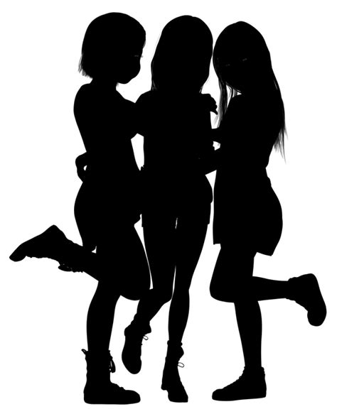 Silhouette Girl Girlfriends Free Image On Pixabay
