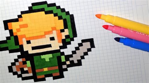 Images logo pixel art facile. Handmade Pixel Art - How To Draw Kawaii Link (The Legend Of Zelda) #pixelart - YouTube