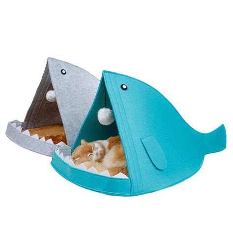 New Style Cat House Shark Shape Dog Beds Warm Soft Cat House Pet