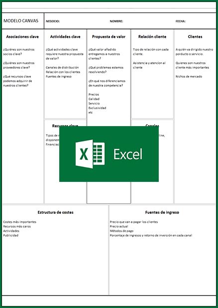 Arriba Imagen Plantilla Modelo Canvas Excel Gratis Descargar