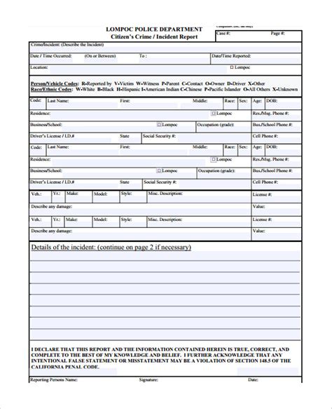 Free 11 Sample Crime Reports In Pdf Word