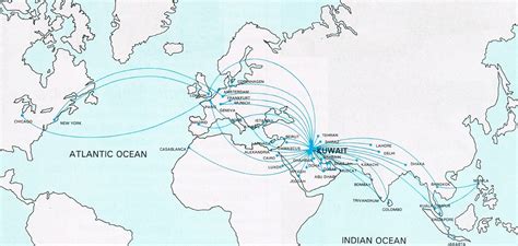 Other routes, which will be added in. Kuwait Airways October 29, 1995 Route Map