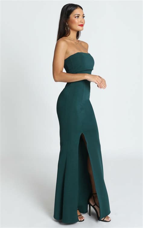 Glamour Girl Maxi Dress In Emerald Showpo