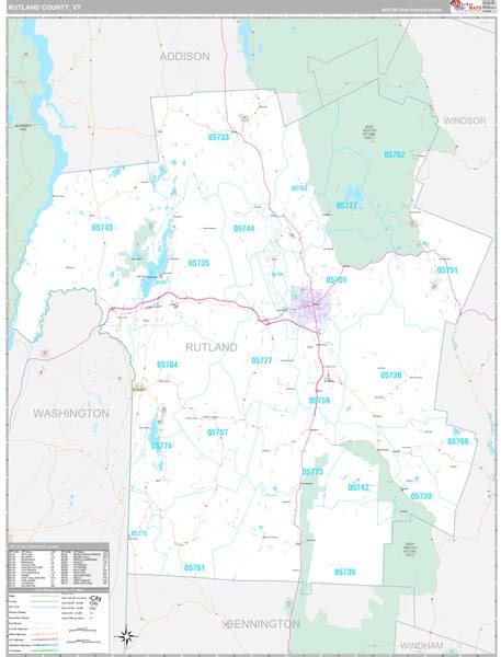 Rutland County Vt Wall Map Premium Style By Marketmaps Mapsales