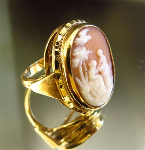 Vintage Ladys 14k Scenic Cameo Ring From The Vault On Ruby Lane
