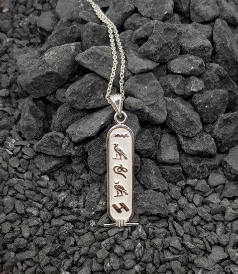 Double Side Cartouche Necklace Your Names In Ancient Egyptian Etsy