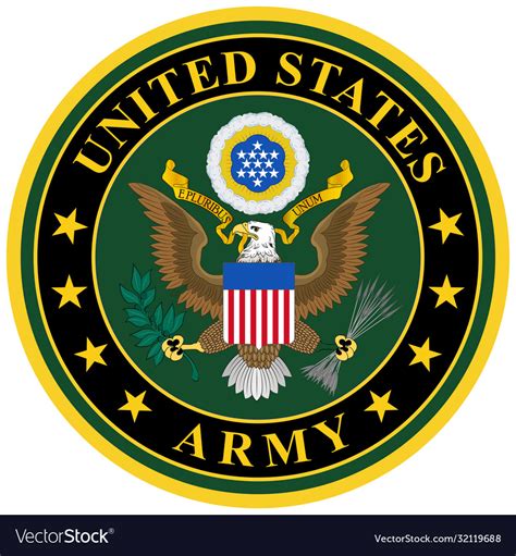 Coat Arms United States Army Usa Royalty Free Vector Image
