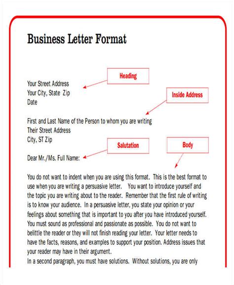 Free 7 Sample Business Letter Formats In Pdf Ms Word