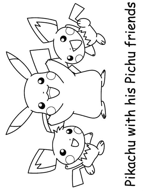 Pikachu And His Friends Coloring Pages And Coloring Book