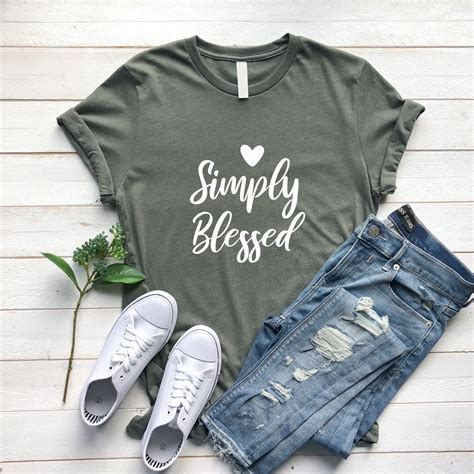 Simply Blessed Womens T Shirt Faith T Shirt Christian Etsy