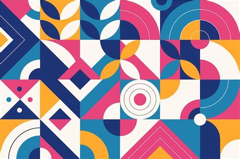 Free Vector Colored Abstract Geometric Shapes Flat Design