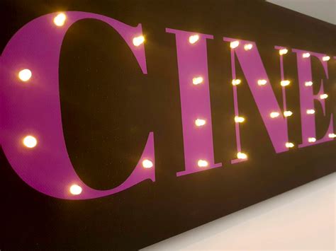Movie Sign Cinema Sign Light Up Sign Light Up Letters Man Etsy