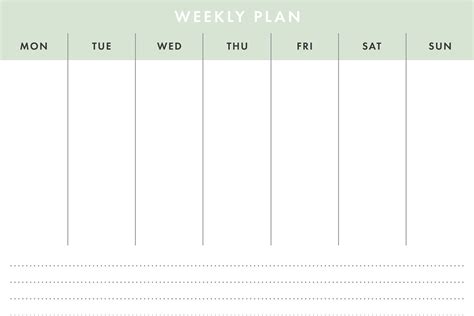 Printable A4 Basic Weekly Planner Creative Stationery Templates