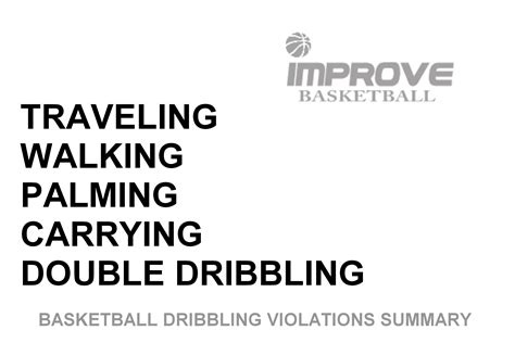 Basketball Dribbling Violations Summary Basketball Violations Summary