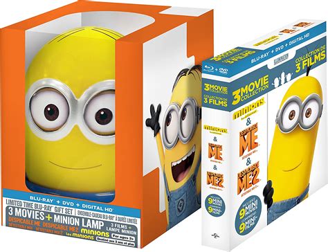 despicable me 3 movie collection with minion lamp blu ray dvd br