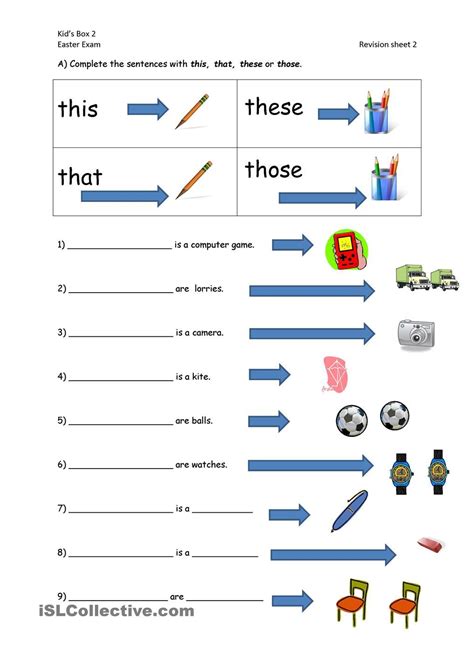 This That These Those Worksheets For Kindergarten