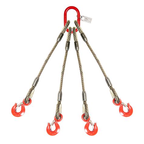 Imported Wire Rope Sling Four Leg W Latched Sling Hooks Rope Dia