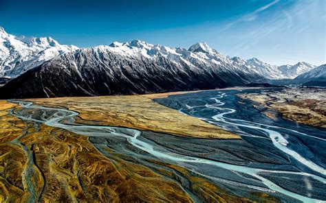 Wallpaper Hooker Valley Aoraki Mount Cook New Zealand Mountains