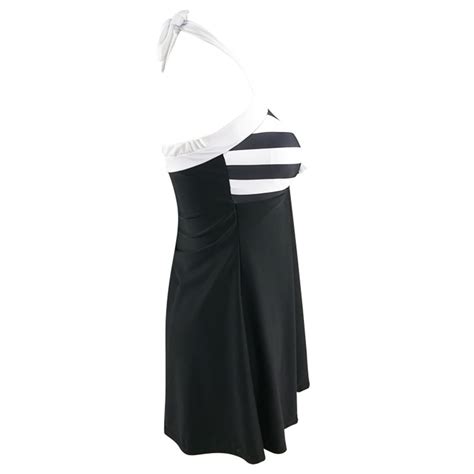 2017 Sexemara Tankini Bikini Newest Sexy Stripe Padded Halter Skirt