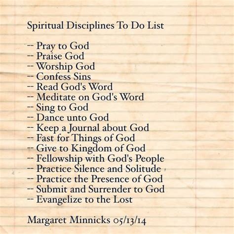 It allows us to actually pick up smells that aren't originating from the physical realm. Spiritual Disciplines | QUOTES BY MARGARET MINNICKS ...