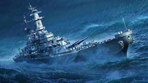 Tormenta Missouri World Of Warships Battleship Fondo De Pantalla Hd
