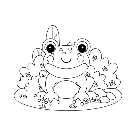 Coloring Page Outline Of Cartoon Frog 2861331 Vector Art At Vecteezy