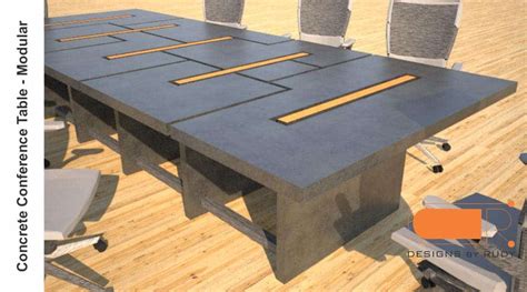 Concrete Conference Table Modular Design Geometric Series Concrete