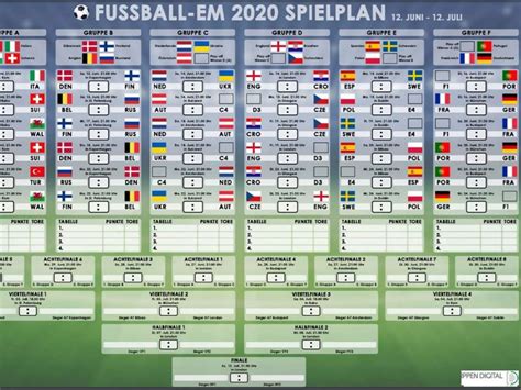 Alle spiele und ergebnisse der uefa euro 2020 vom 11. Uefa Euro 2020 Em 2021 Spielplan Pdf / Fussball ...