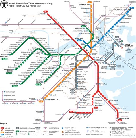 Mbta Subway The T Maps Schedules And Fare Information For The Boston Area Subway System