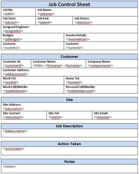 12 Job Sheet Template Examples To Download Sample Templates