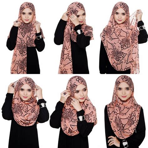 10 tutorial cara pakai tudung shawl simple paling kemas & cantik. oH Hijab Shop
