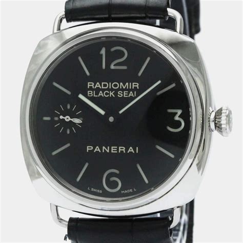 Panerai Black Stainless Steel Radiomir Pam00183 Manual Winding Mens