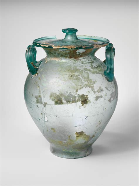 Glass Cinerary Urn With Lid Roman Mid Imperial The Metropolitan Museum Of Art