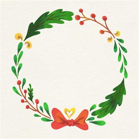 Free Vector Watercolor Christmas Wreath