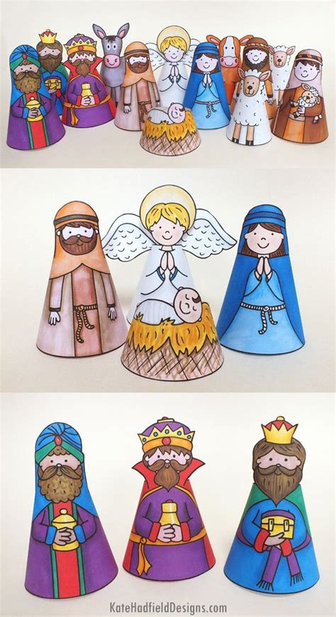 My Nativity Printable Nativity Cone Character Craft Just Print Cut