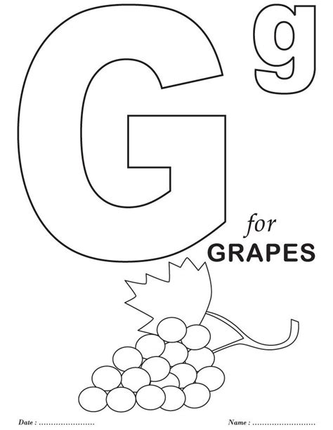 Alphabet Letter G Coloring Pages