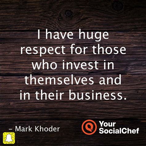 I have huge respect for those who invest in themselves and in their ...
