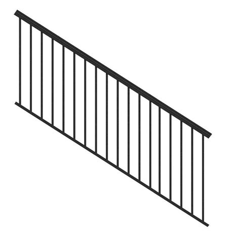 Building codes regulate the necessity for porch or deck handrails. Freedom (Assembled: 6-ft x 3-ft) VersaRail Stair Black Aluminum Deck Railing Kit with Balusters ...