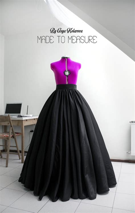 Ball Gown Skirt Long Taffeta Skirt Black Ball Skirt Formal Etsy