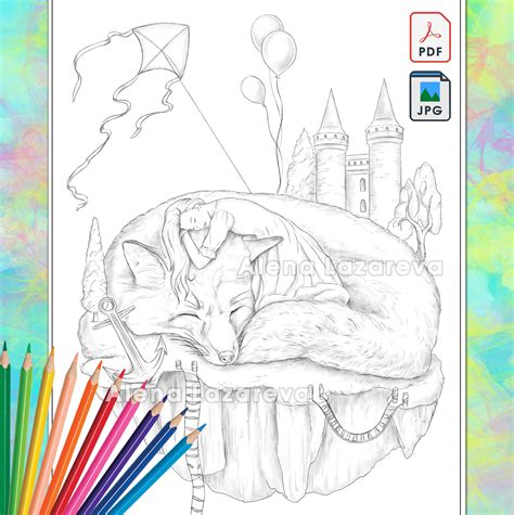 Set Coloring Pages Grayscale Dreams By Alena Lazareva