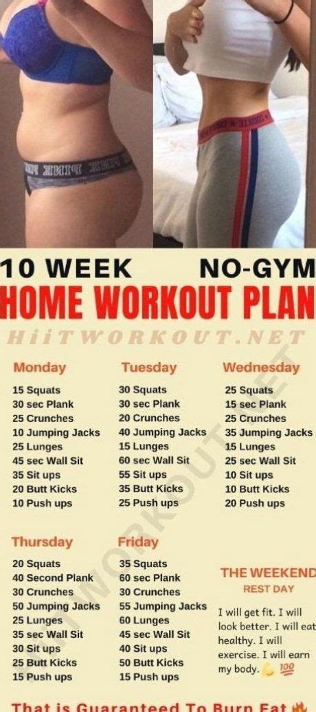 Good Workout Plan To Lose Weight A 10 Week No Gym Workout Plan To