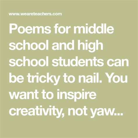 45 Must Share Poems For Middle School And High School Poems For