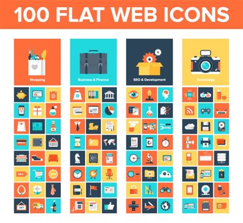 Flat Web Icon Vector Set Web Icons Free Download