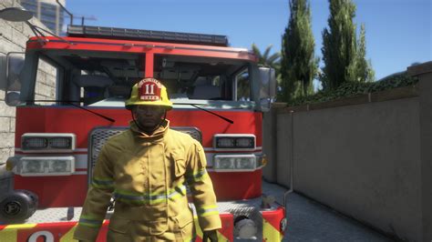 Lafd Firefighters Peds With Real Helmets Gta5