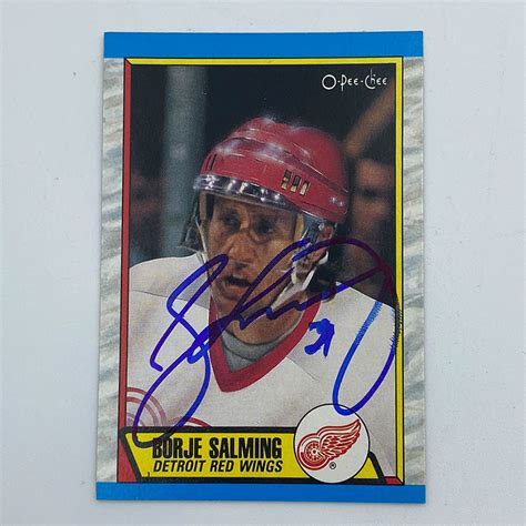 Borje Salming Autographed 1989 O Pee Chee Hockey Card From Salmings