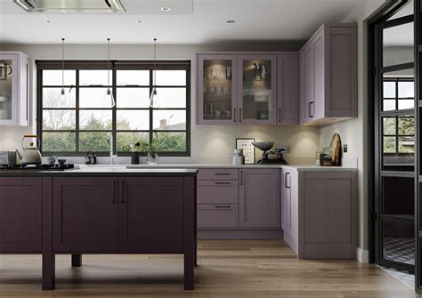 We loved the shade of the gray in this grey shaker kitchen cabinet! Aldana Deep Heather & Lavendar Grey - Jones Brothers Kitchens