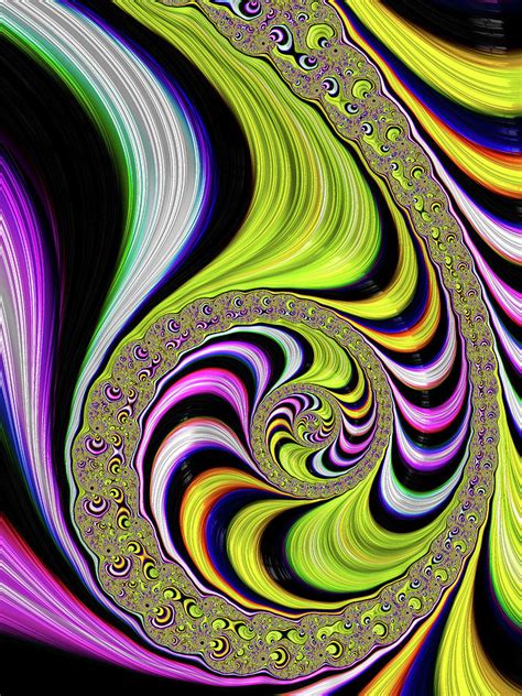Colorful Trippy Fractal Spiral Digital Art By Matthias Hauser Fine