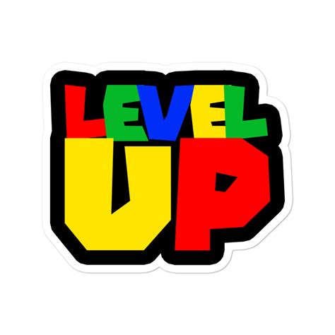 Level Up Mario Inspired Bubble Free Stickers Level Up